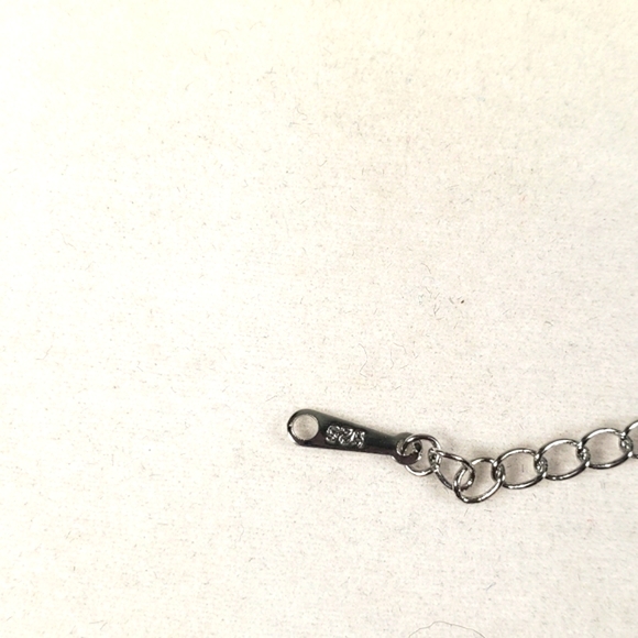 Double Infinity Shape Blue Crystal Stone Gold & Silver Tone Pendant and Chain - Picture 8 of 8